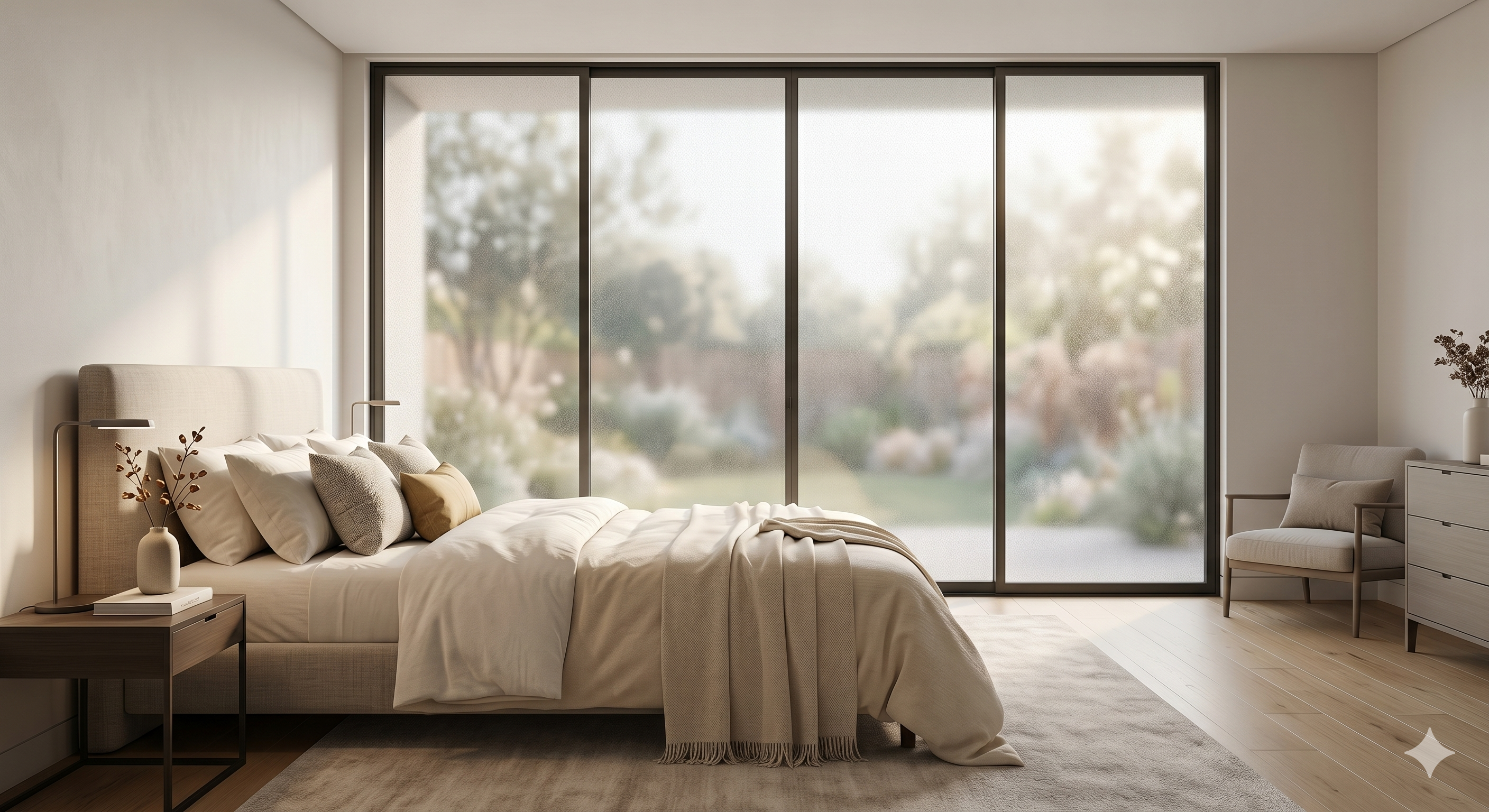 งานติดฟิล์มเพิ่มความเป็นส่วนตัวห้องนอน