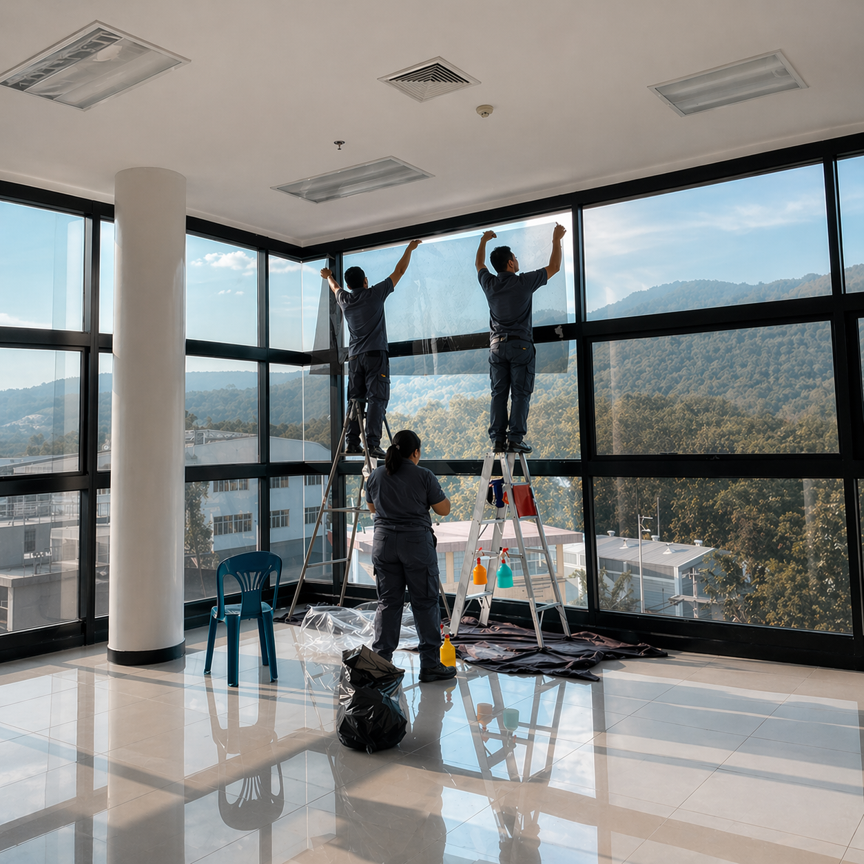 พื้นที่ภายในหลังติดฟิล์มกระจก